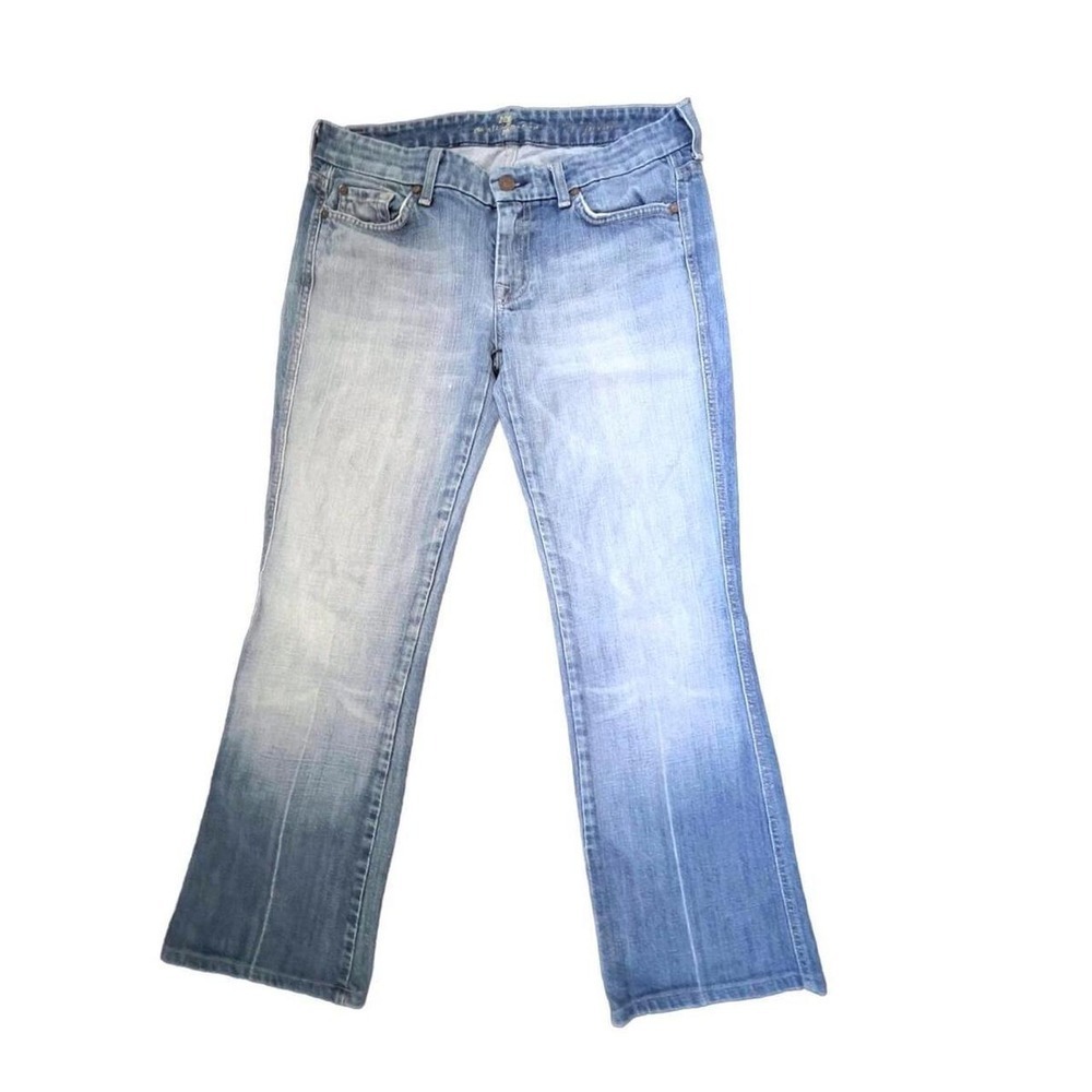 7 For All Mankind Bootcut Jeans Light Wash Rhinestone A Pocket 30